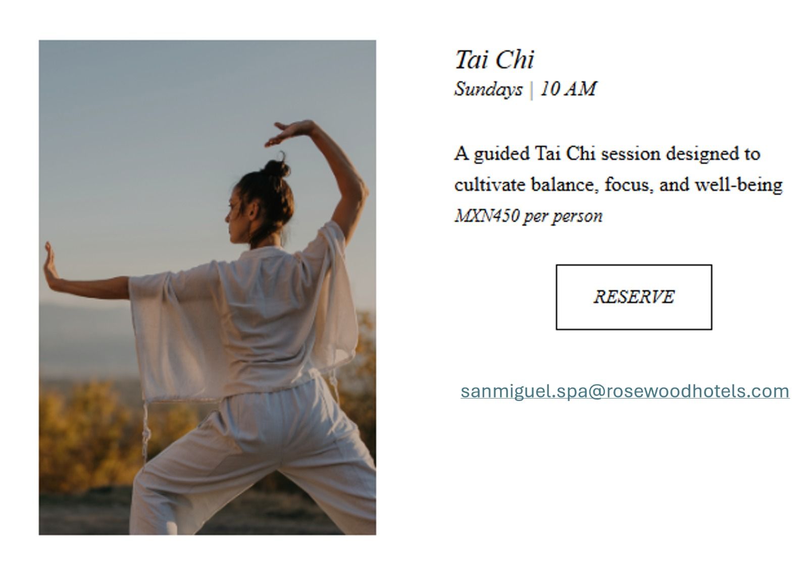 Rosewood Tai chi 1