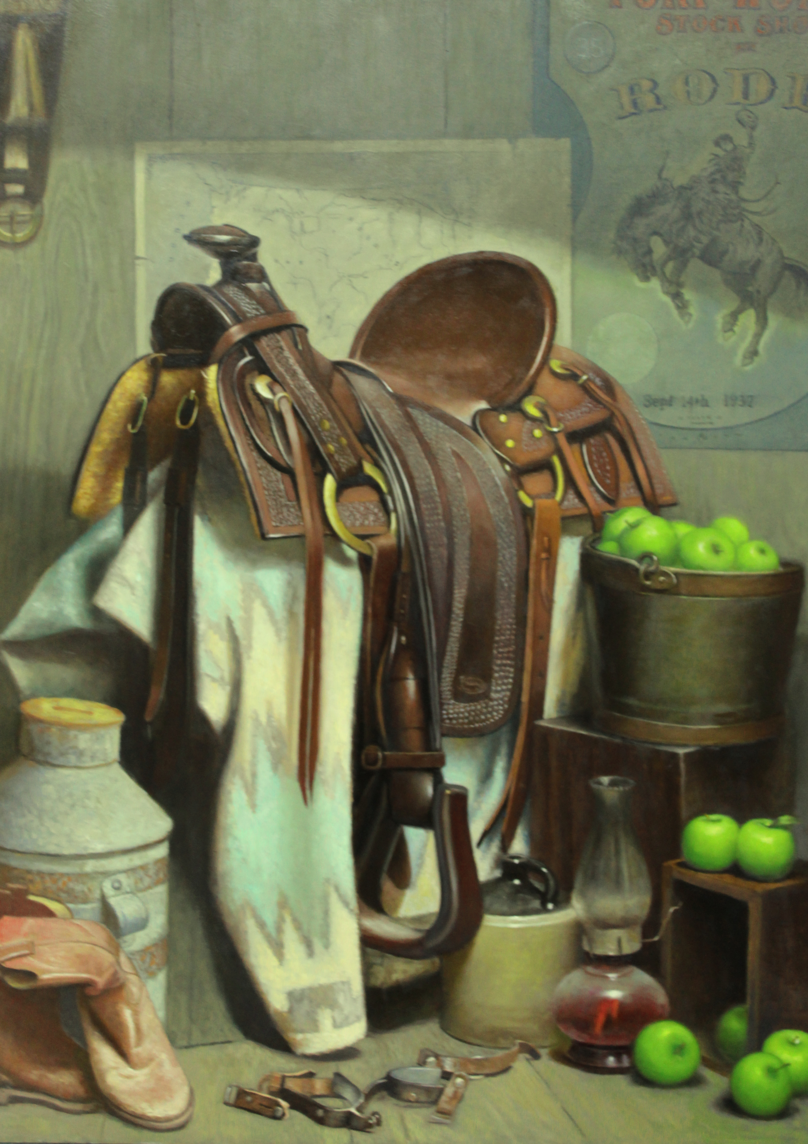 Tyler Tim New Saddle in Tack Room